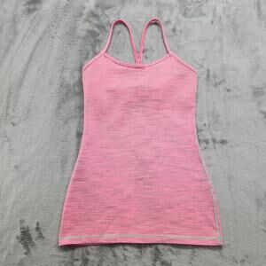 Lululemon Power Y Tank *Luon Wee Are From Space Neon Pink Opal Womens 4 Workout